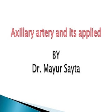 Axillary artey ppt