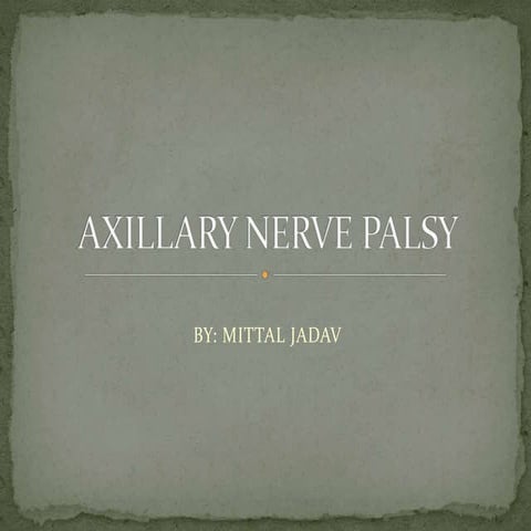 Axillary nerve palsy