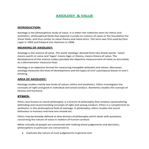 Axiology