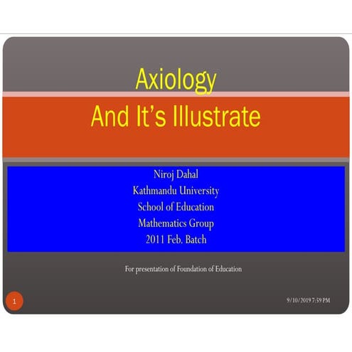 Axiology and it's Illustrate