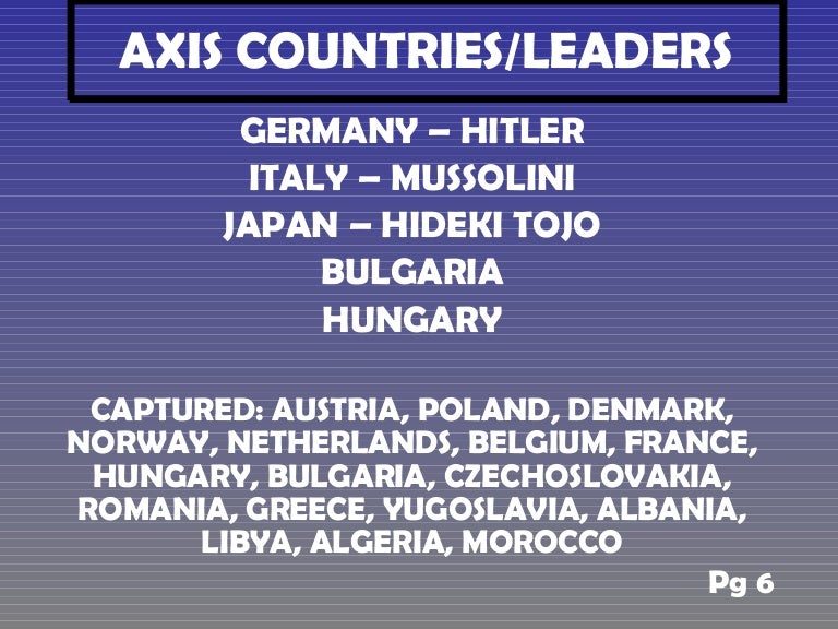 WW2 Axis & Allied Countries & Leaders