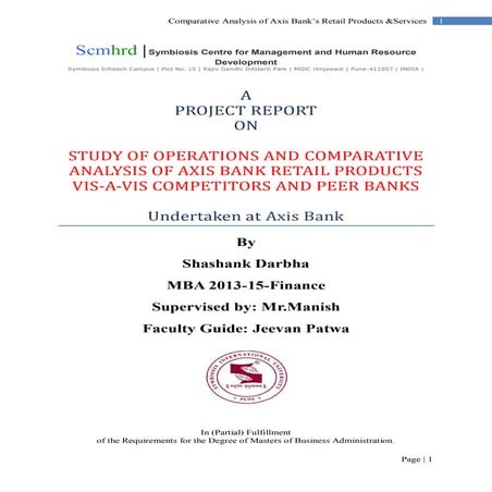 Axis bank internship final report