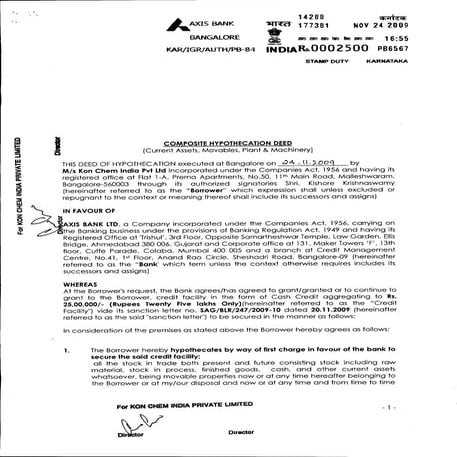 Axis bank loan agreement