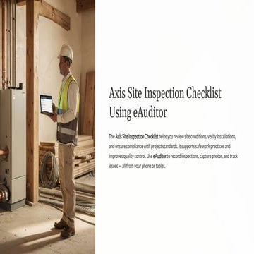 Axis Site Inspection Checklist with eAuditor Audits and inspections | PDF