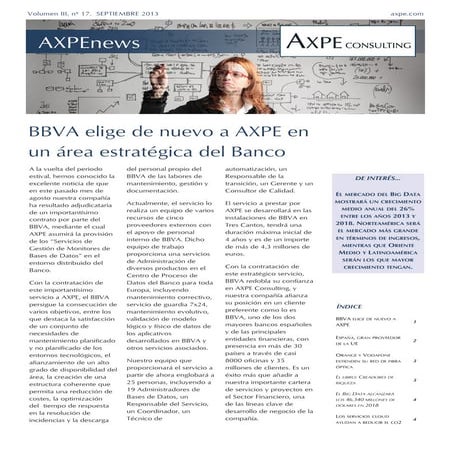 AXPE Consulting: news septiembre 2013 