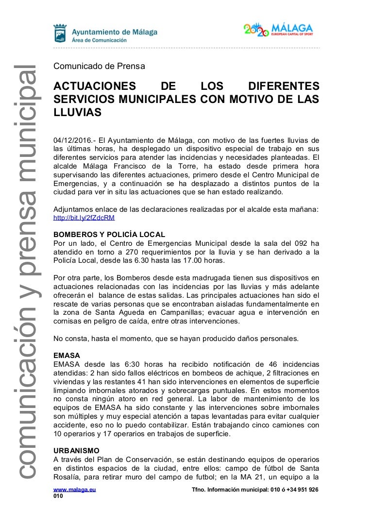 ACTUACIONES DE LOS DIFERENTES SERVICIOS MUNICIPALES CON MOTIVO DE LAS…