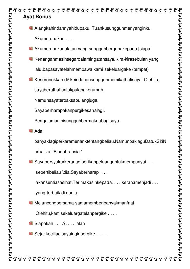 Contoh Bina Ayat Bonus