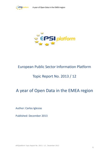A year of Open Data