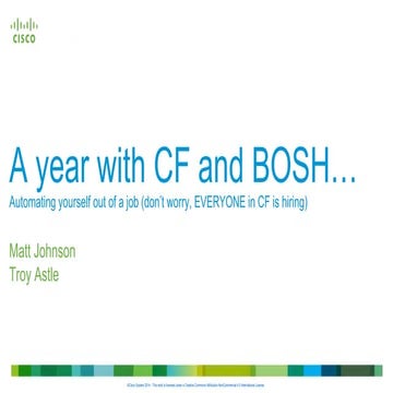 A year with Cloud Foundry and BOSH