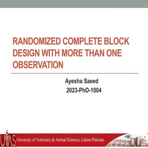 random complete block design stats presentation