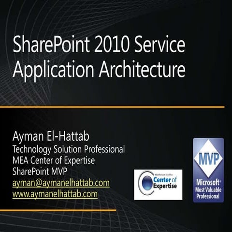 SharePoint 2010 Service Application Architecture_ Ayman El-Hattab,MVP