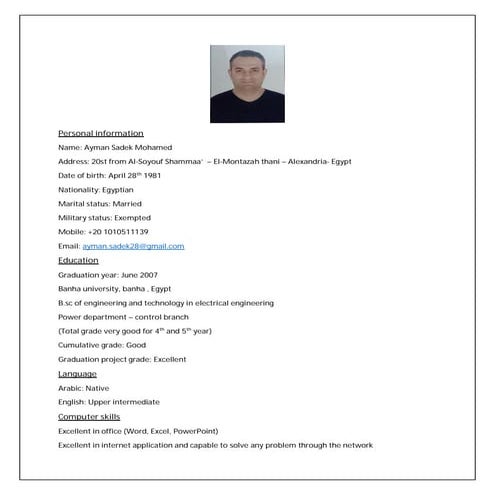 Ayman sadek cv