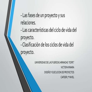 Fases y ciclo de vida del proyecto | PPTX