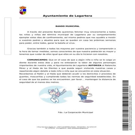 Ayto lagartera Ratoncito Perez