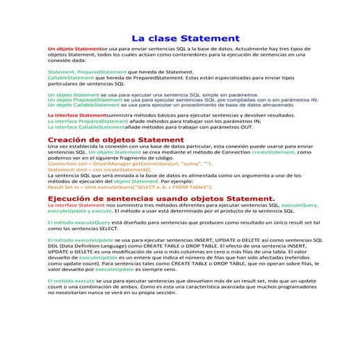 Ayuda la clase statement