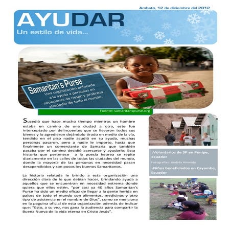 Ayudar un estilo de vida andres almeida y andrea mosquera 