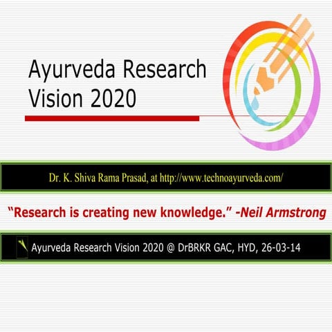 Ayur research vision 2020