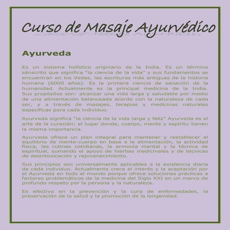 Curso de Ayurveda | PDF