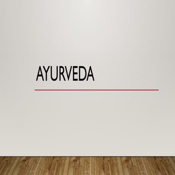 Ayurveda introduction for beginners ....