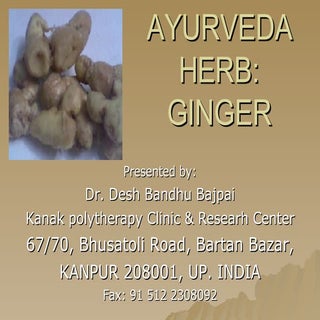 Ayurveda Herb:Ginger