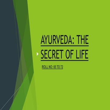 Ayurveda activity