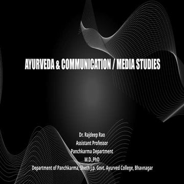 AYURVEDA & COMMUNICATION MEDIA STUDIES.pptx