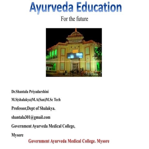 Ayurveda education for the future