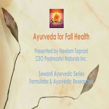 Ayurveda for fall health