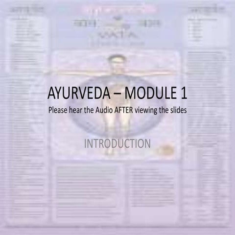 Ayurveda Module 1