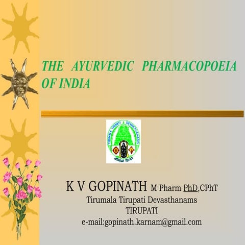 Ayurveda pharmacopoeia