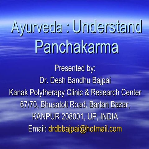 Ayurveda understand panchakarma