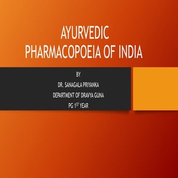 Ayurvedic pharmacopoeia of india
