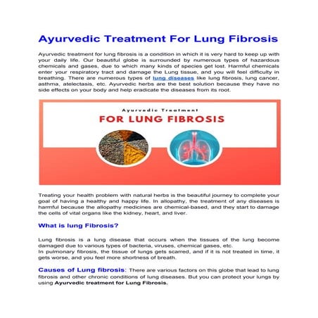 Ayurvedic treatment for lung fibrosis