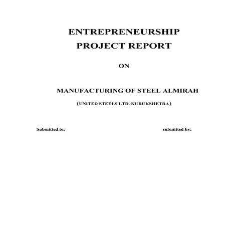 Entreprenunership project pdf | PDF