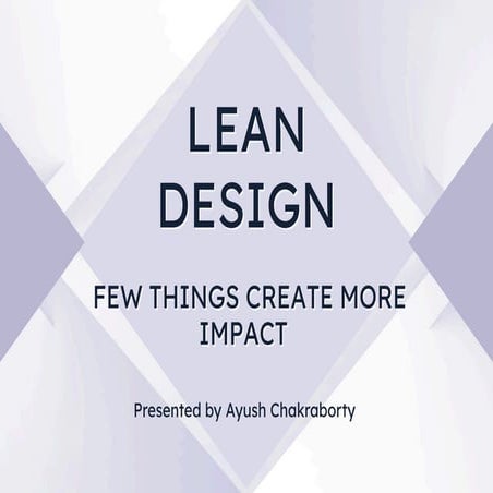 A Graphic Designing Project on "Lean Design"