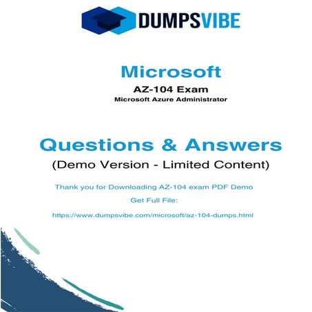 Crack the Microsoft AZ-104 Exam in 2025 with Proven dumpsvibe Study Materials