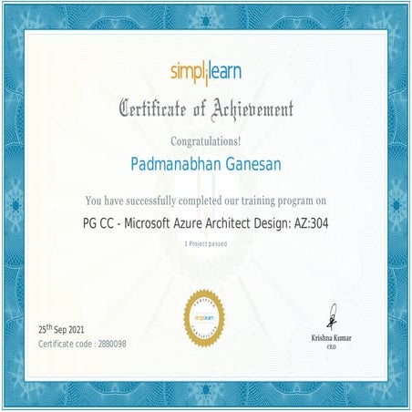 PG CC - Microsoft Azure Architect Design: AZ:304 | PDF