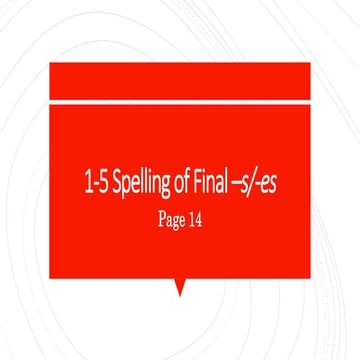 Azar 1 5 spelling of final -s and -es