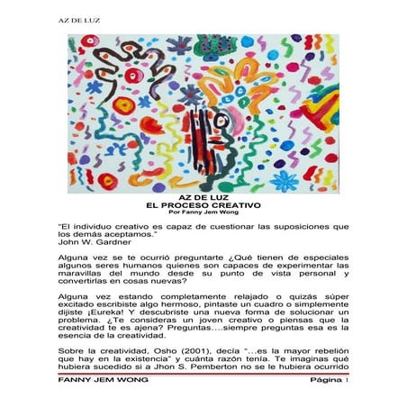 Proceso Creativo Por Fanny Jem Wong