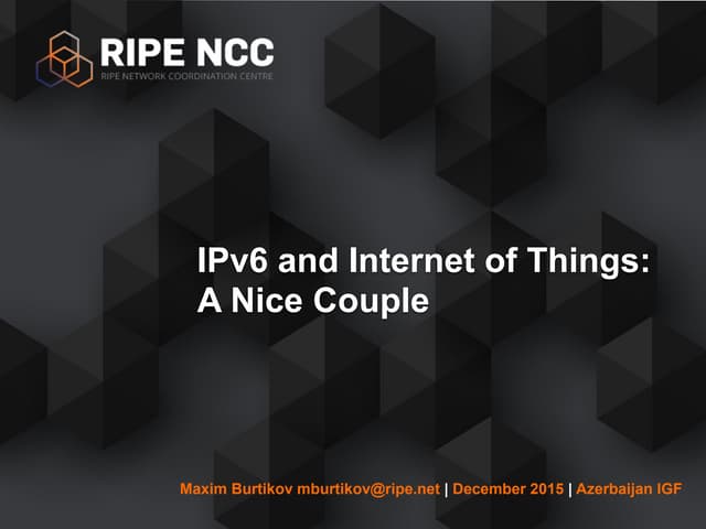 IPv6 and Internet of Things: A Nice Couple