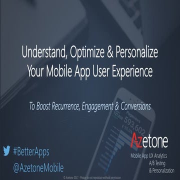 Azetone 2018 UX Analytics, A/B Testing & Personalization