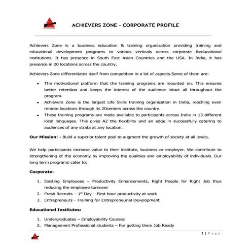 Azi corporate profile