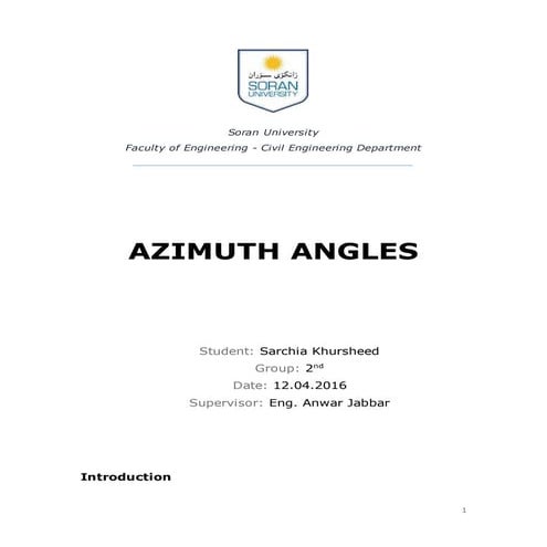 Azimuth angles - Report