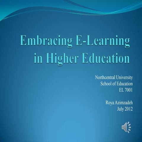 Embracing E-Learning