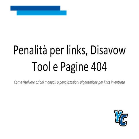 Risolvere un Azione Manuale o Penalizzazione Algoritmica per Links