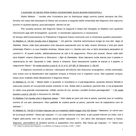 105 - Azione per farci diventare buoni discepoli