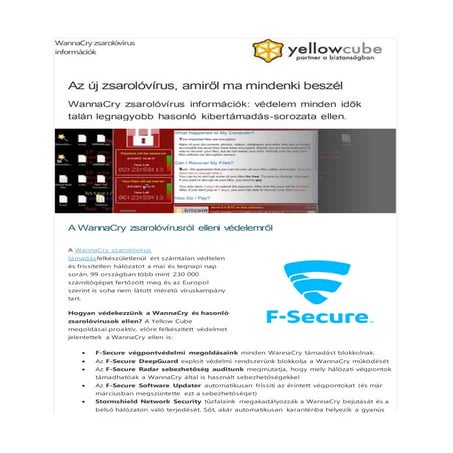 WannaCry zsarolóvírus információk