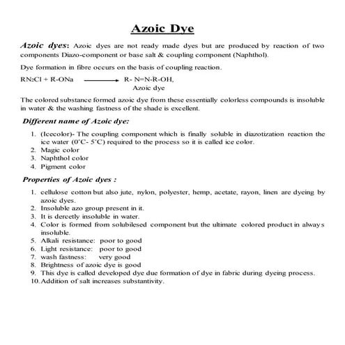 Azoic Dye (Full PDF)
