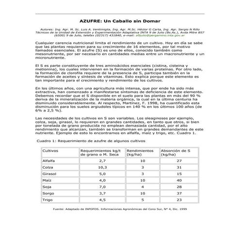 Azufre   un caballo sin domar[1]