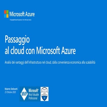 Microsoft Azure - Passaggio al Cloud
